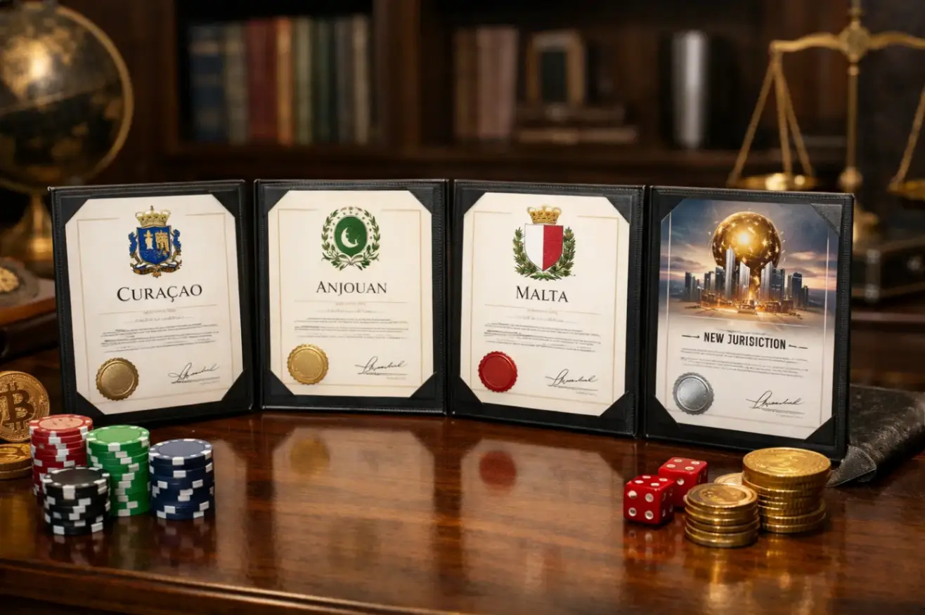 Лицензии крипто-казино: Curacao, Anjouan, Malta  